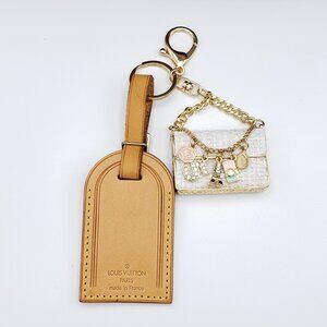 Authentic Louis Vuitton Luggage Nametag with Unbranded Keycharm